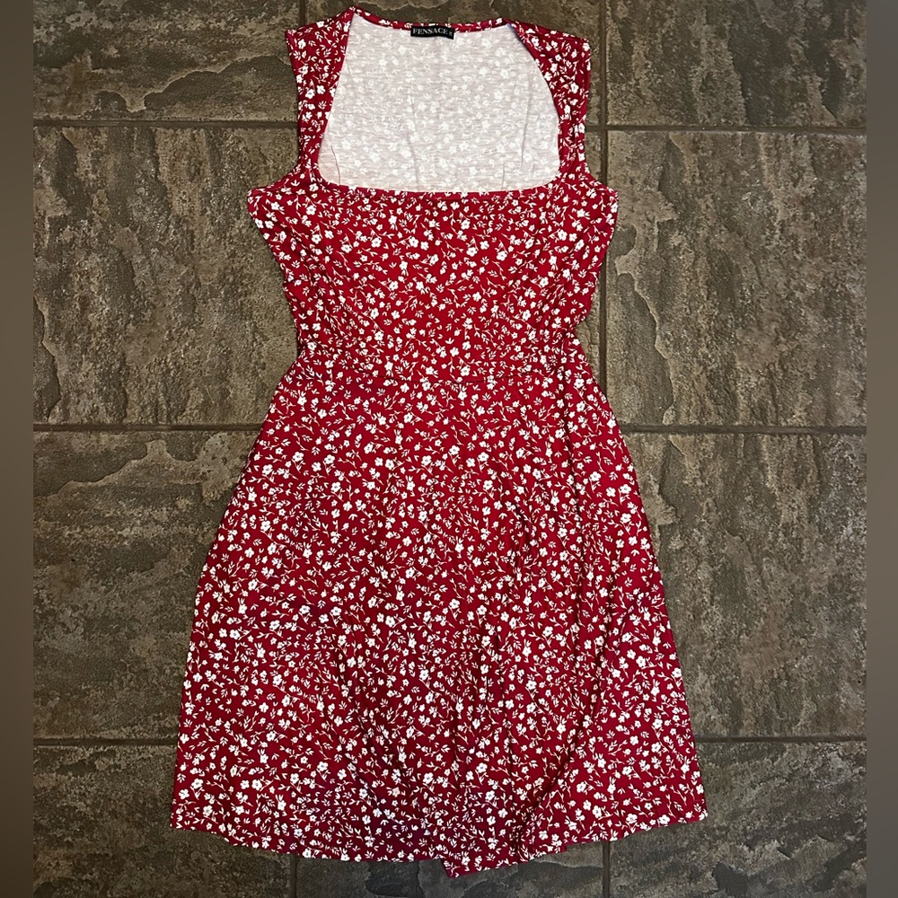 NWOT Floral Red Dress
